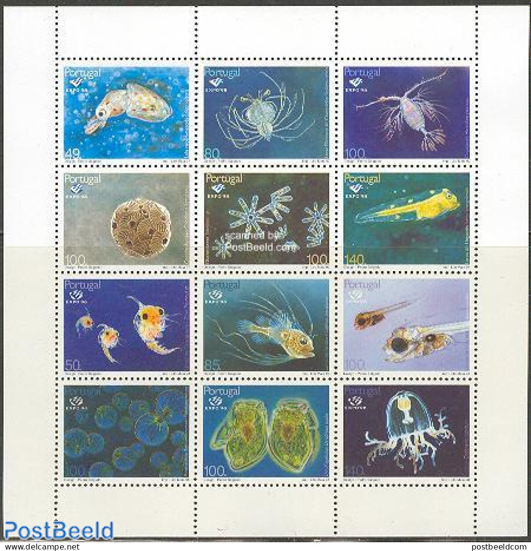 Portugal 1998 World Expo 12v M/s, Mint NH, Nature - Various - Animals (others & Mixed) - Fish - Shells & Crustaceans -.. - Neufs