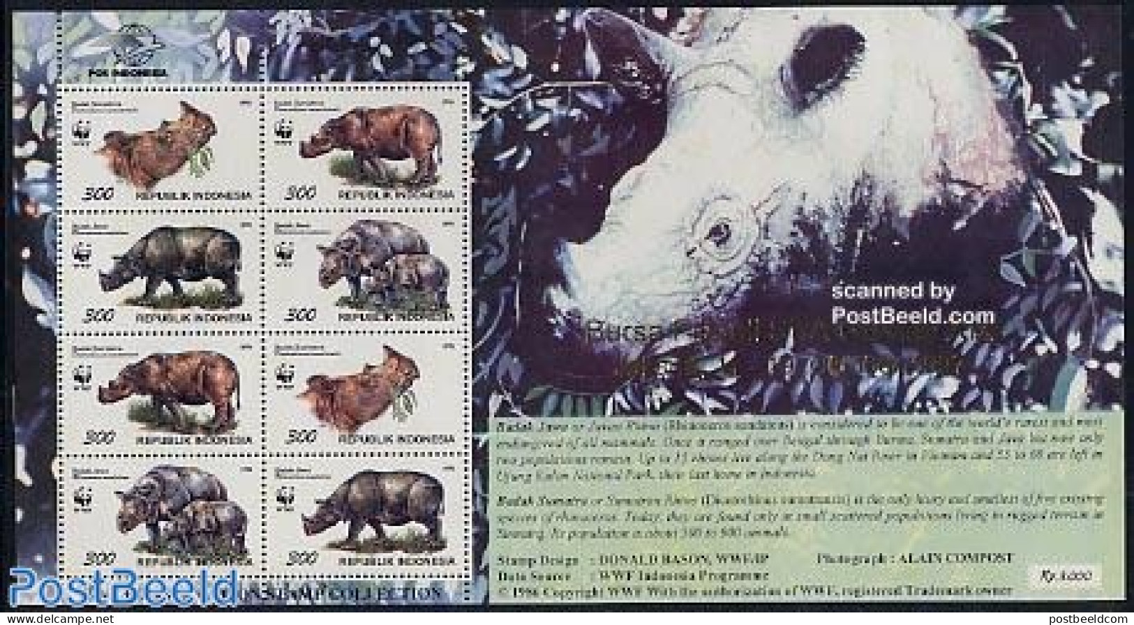 Indonesia 1997 WWF Sheet With Overprint Bursa Filateli SEA Games, Mint NH, Nature - Animals (others & Mixed) - World W.. - Indonesien