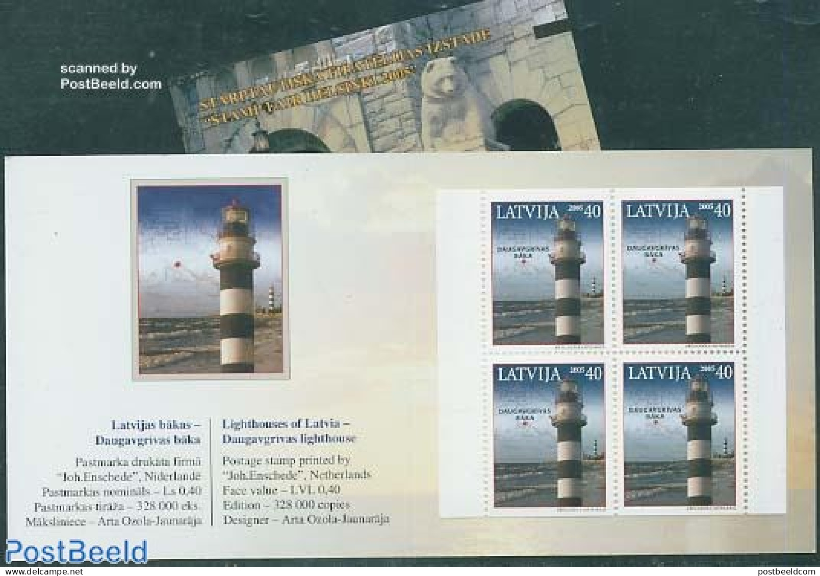 Latvia 2005 Daugavgrivas Baka Lighthouse Booklet, Mint NH, Various - Stamp Booklets - Lighthouses & Safety At Sea - Maps - Non Classés