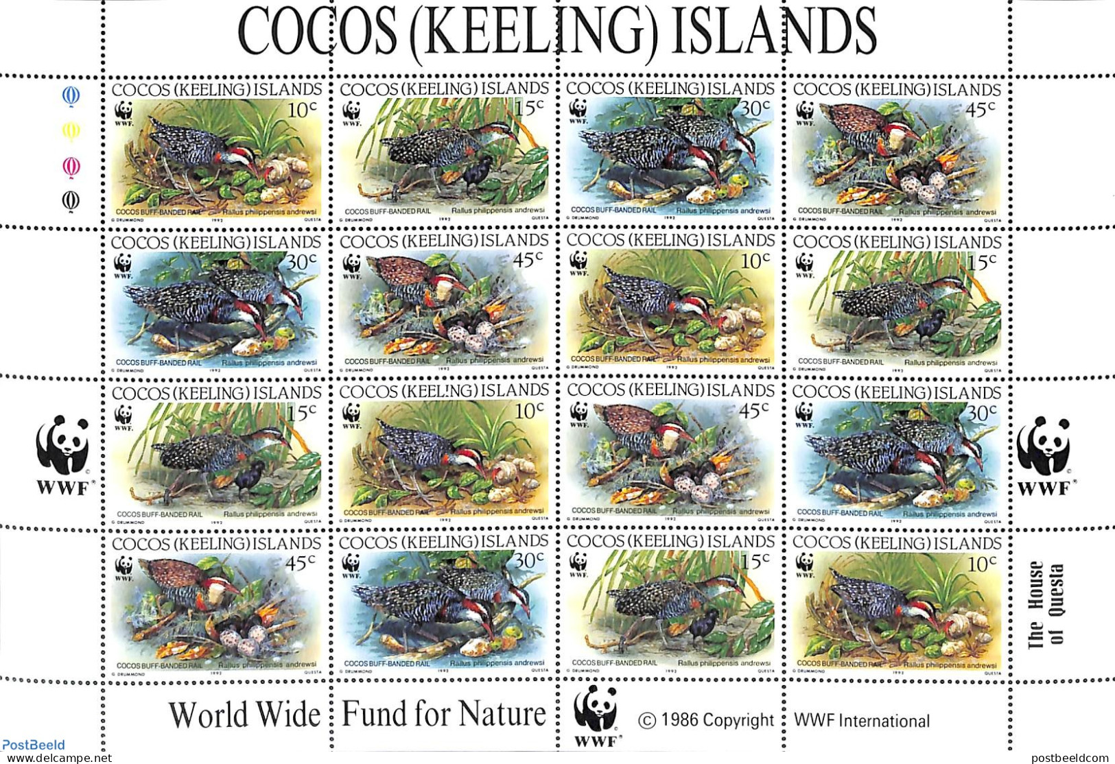 Cocos Islands 1992 WWF, Birds M/s, Mint NH, Nature - Birds - World Wildlife Fund (WWF) - Cocos (Keeling) Islands