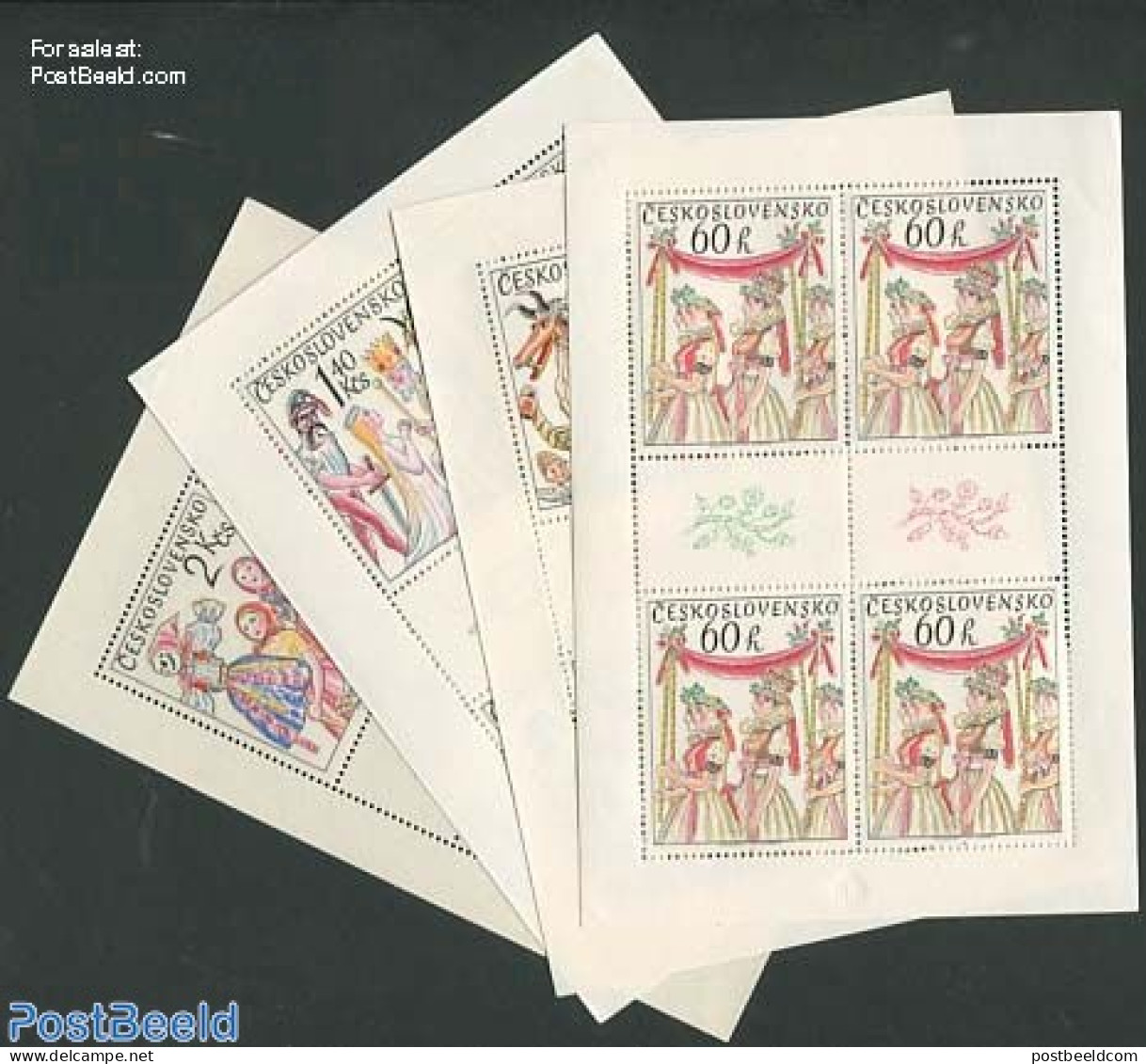 Czechoslovkia 1975 Folklore 4 M/ss, Mint NH, Various - Folklore - Altri & Non Classificati