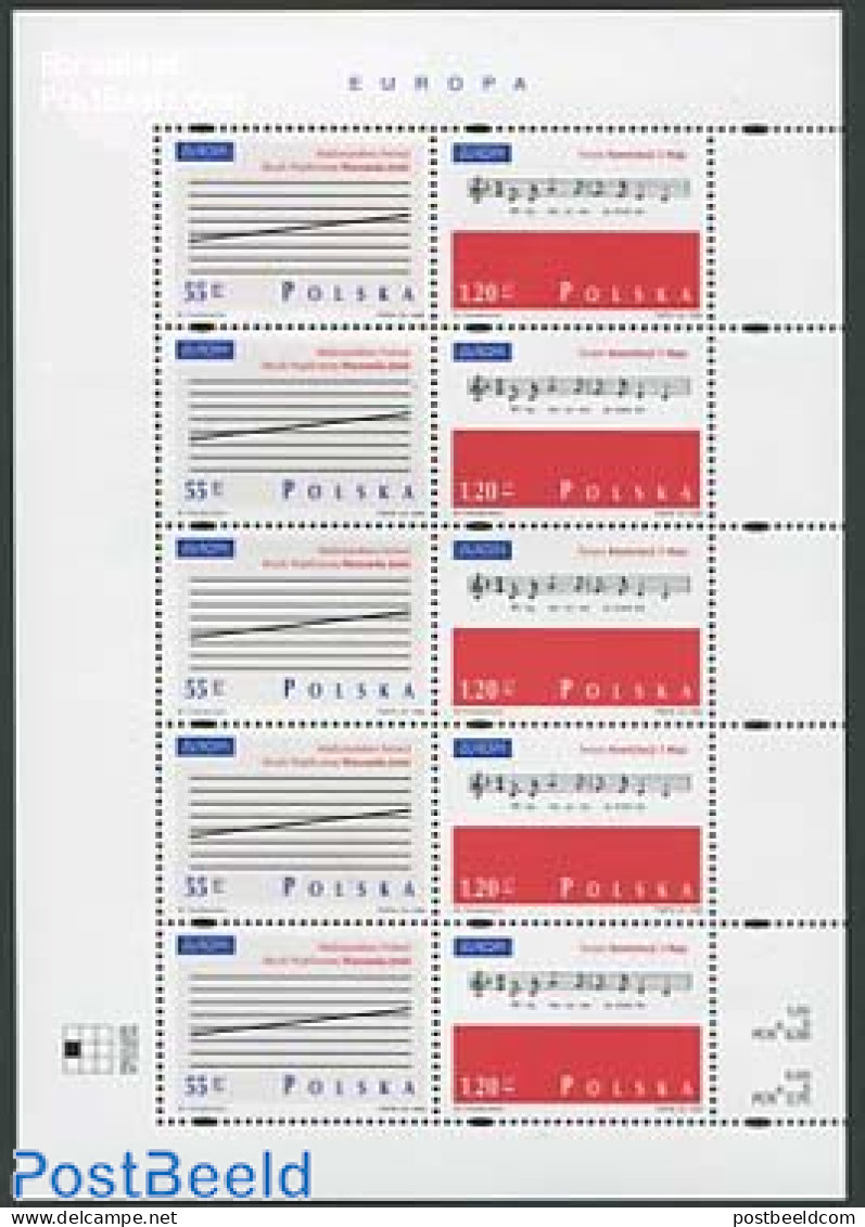 Poland 1998 Europa, Music M/s, Mint NH, History - Performance Art - Europa (cept) - Music - Unused Stamps