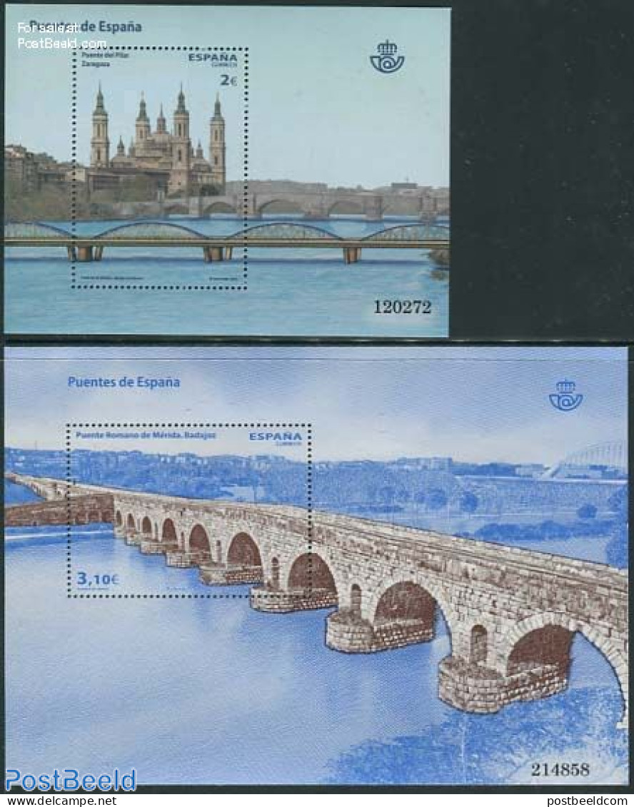 Spain 2013 Bridges 2 S/s, Mint NH, Art - Bridges And Tunnels - Neufs