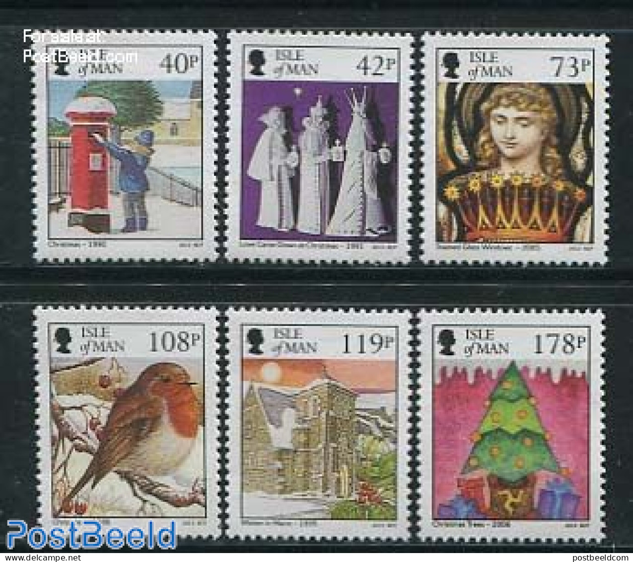 Isle Of Man 2013 Christmas 6v, Mint NH, Nature - Religion - Birds - Christmas - Churches, Temples, Mosques, Synagogues.. - Weihnachten