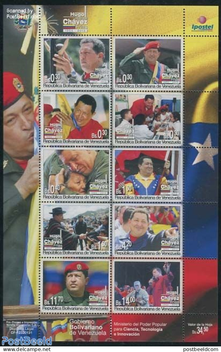 Venezuela 2013 Hugo Chavez 10v M/s, Mint NH, History - Politicians - Venezuela