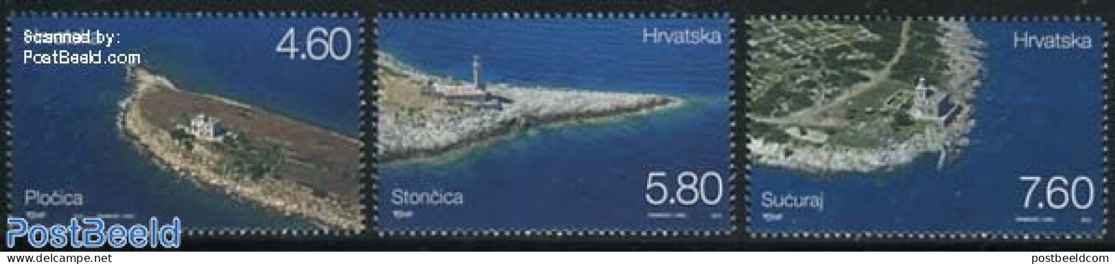 Croatia 2013 Lighthouses 3v, Mint NH, Various - Lighthouses & Safety At Sea - Phares
