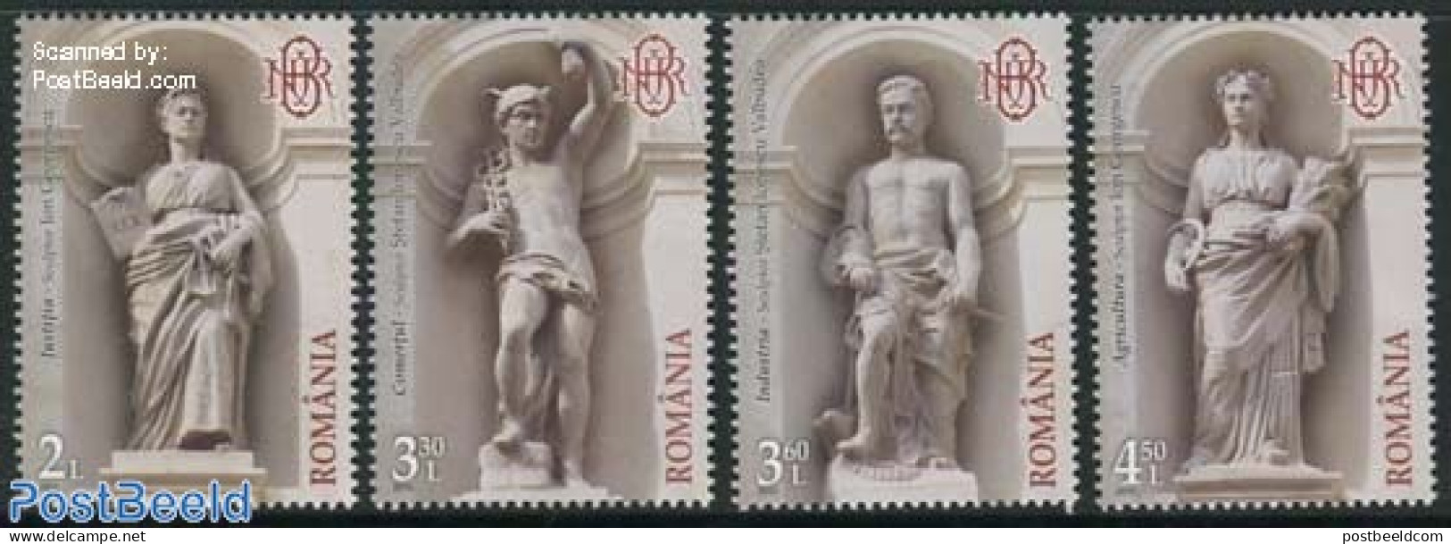 Romania 2013 National Bank 4v, Mint NH, Various - Banking And Insurance - Art - Sculpture - Neufs