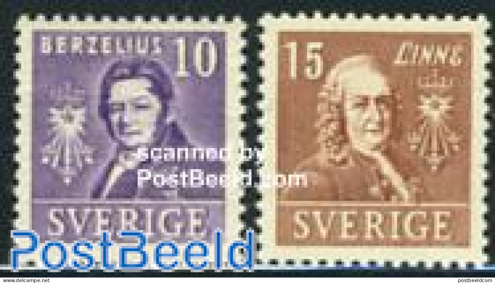 Sweden 1939 Linne/Berzelius 2v, Mint NH, Health - Science - Health - Chemistry & Chemists - Unused Stamps