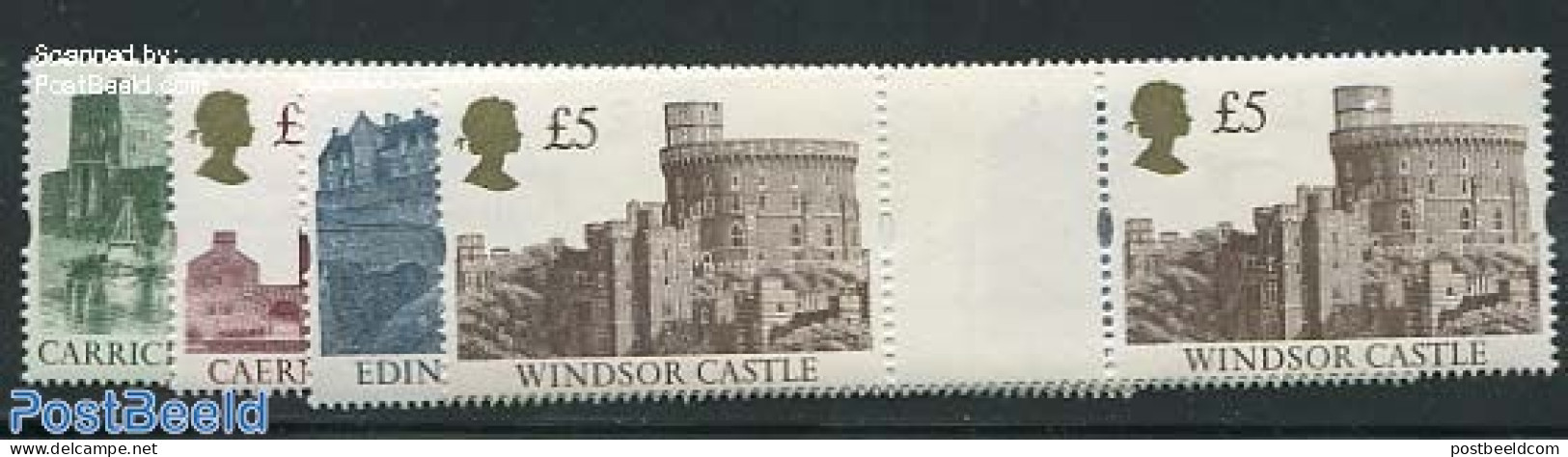 Great Britain 1992 Castles 4v, Gutter Pairs, Mint NH, Art - Castles & Fortifications - Autres & Non Classés