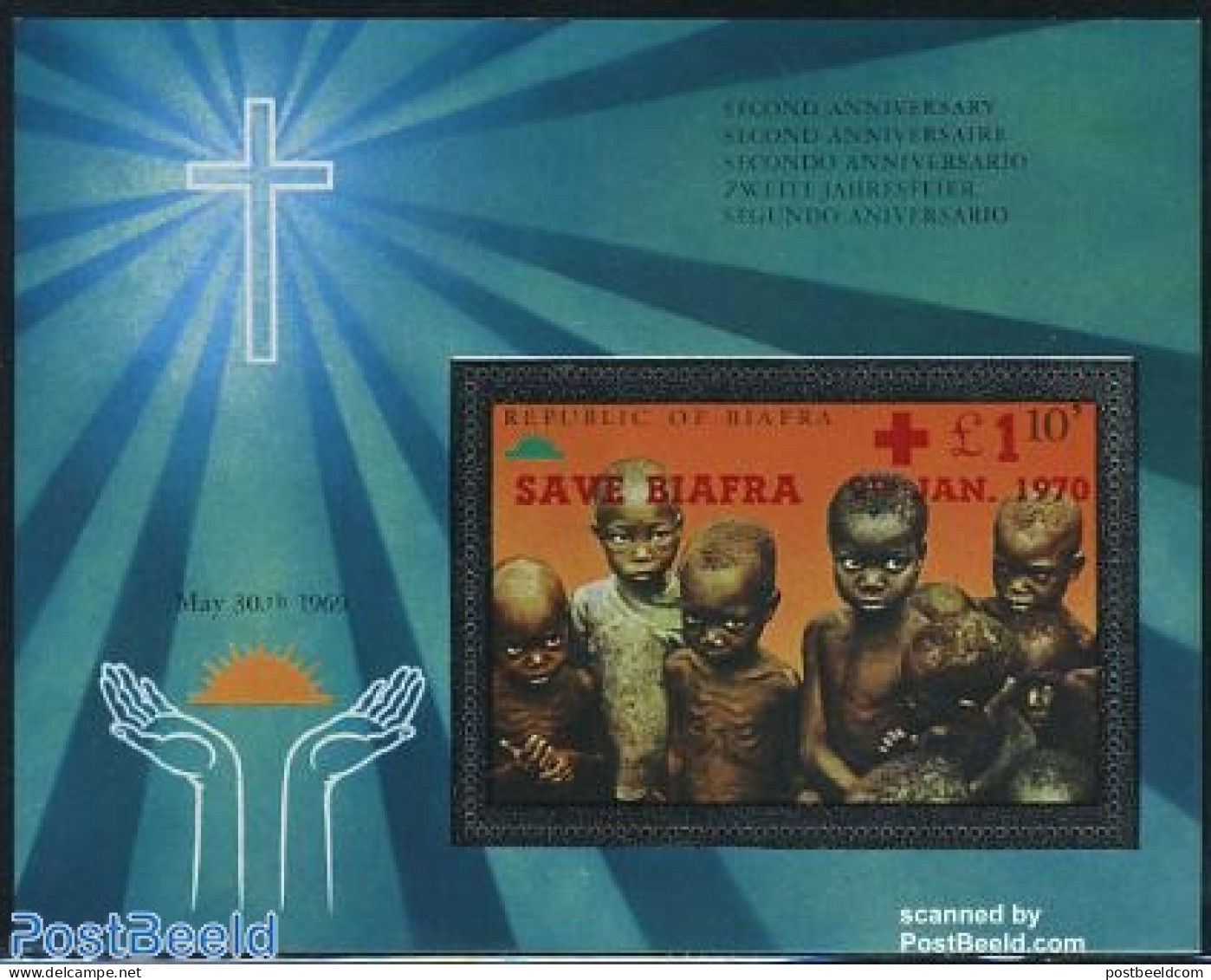 Biafra 1970 Save Biafra S/s, Mint NH, Health - Red Cross - Croix-Rouge