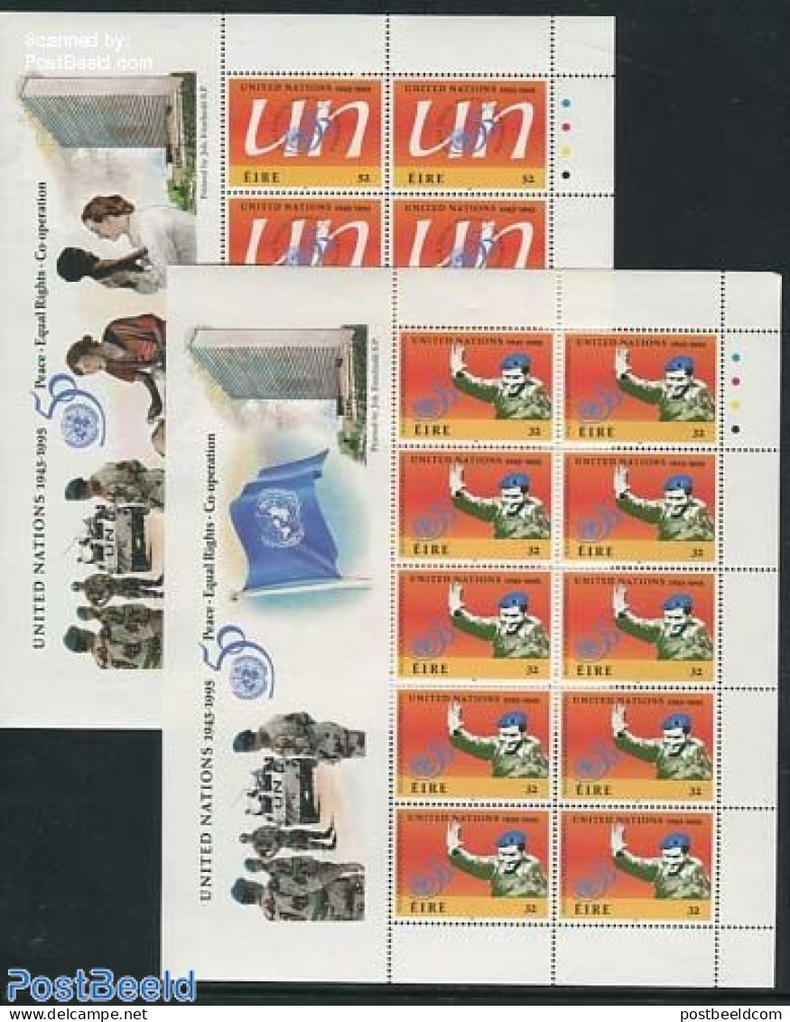 Ireland 1995 UNO Anniversary 2 M/s, Mint NH, History - United Nations - Unused Stamps