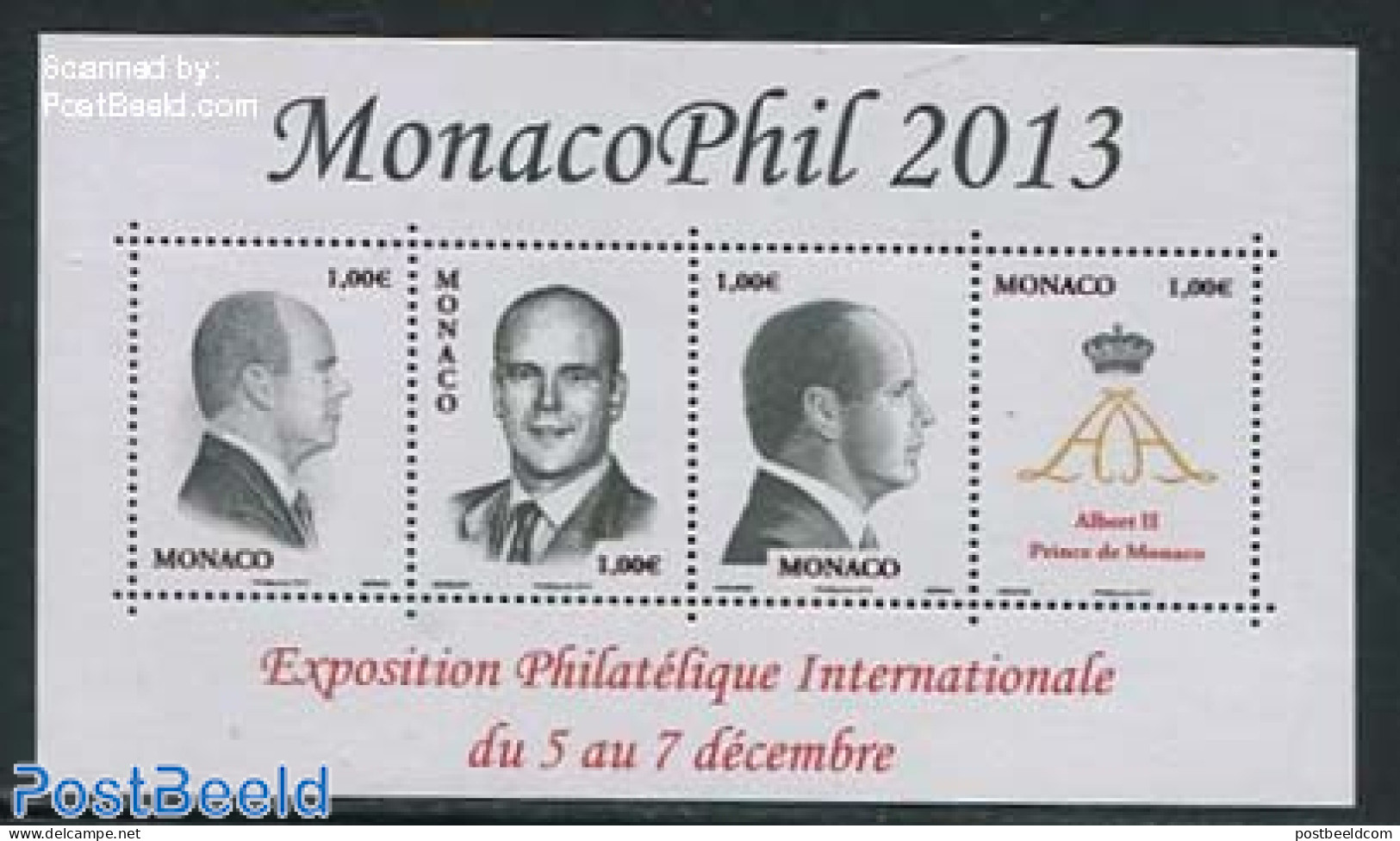Monaco 2013 Monacophil 2013 S/s, Mint NH, History - Kings & Queens (Royalty) - Philately - Neufs
