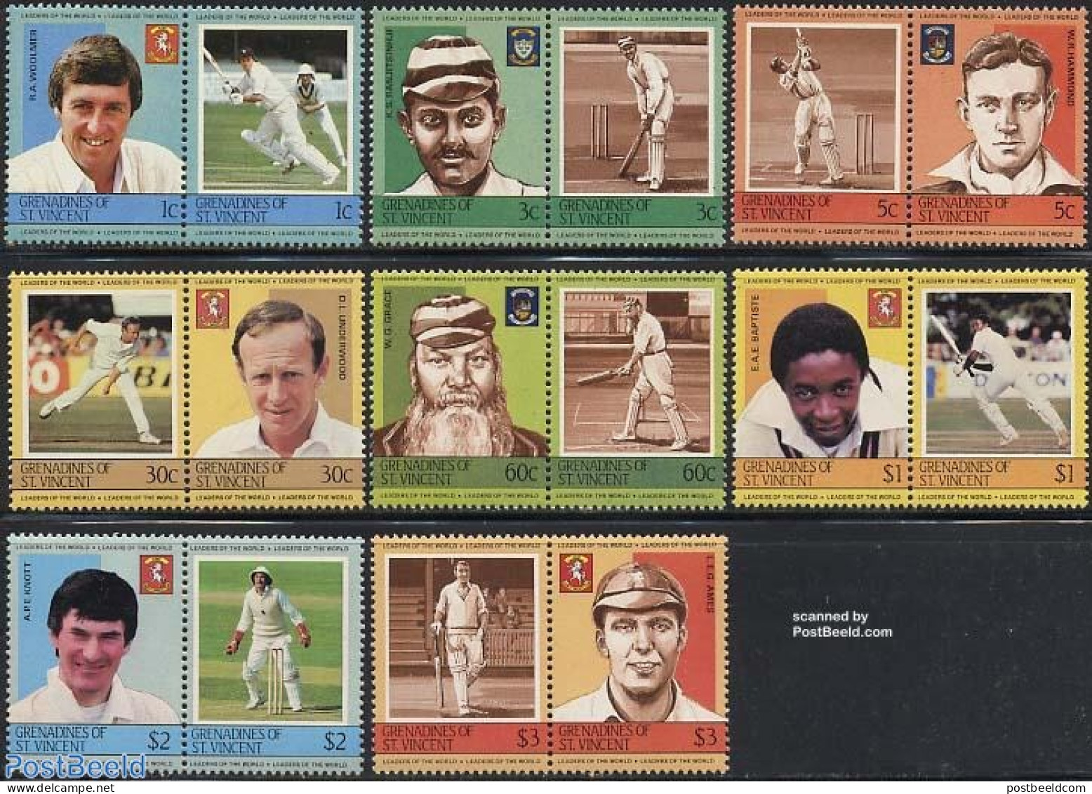 Saint Vincent & The Grenadines 1984 Cricket 8x2v [:], Mint NH, Sport - Cricket - Sport (other And Mixed) - Cricket