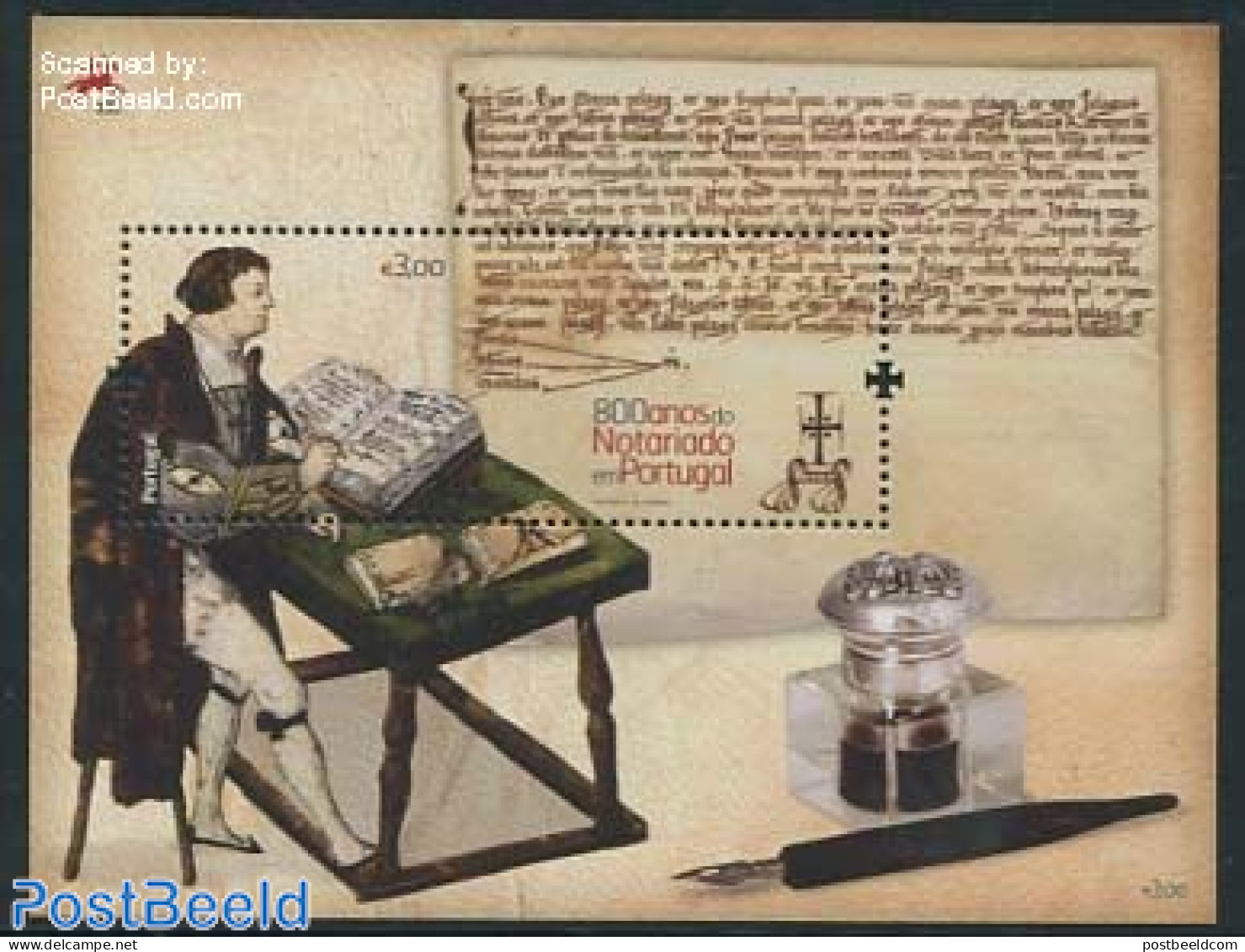 Portugal 2014 800 Years Notary S/s, Mint NH, Various - Justice - Art - Handwriting And Autographs - Unused Stamps