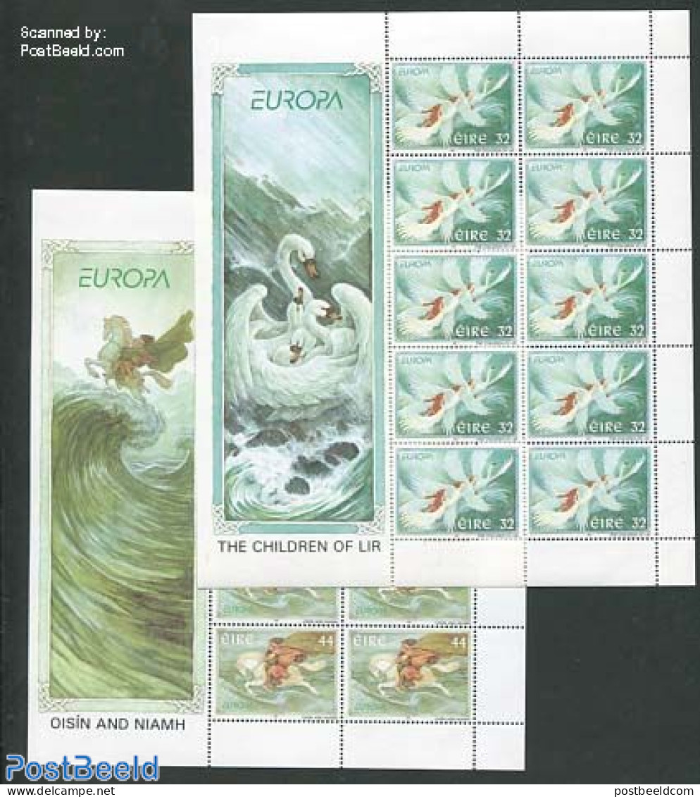 Ireland 1997 Europa, Legends 2 M/ss, Mint NH, History - Europa (cept) - Art - Fairytales - Unused Stamps