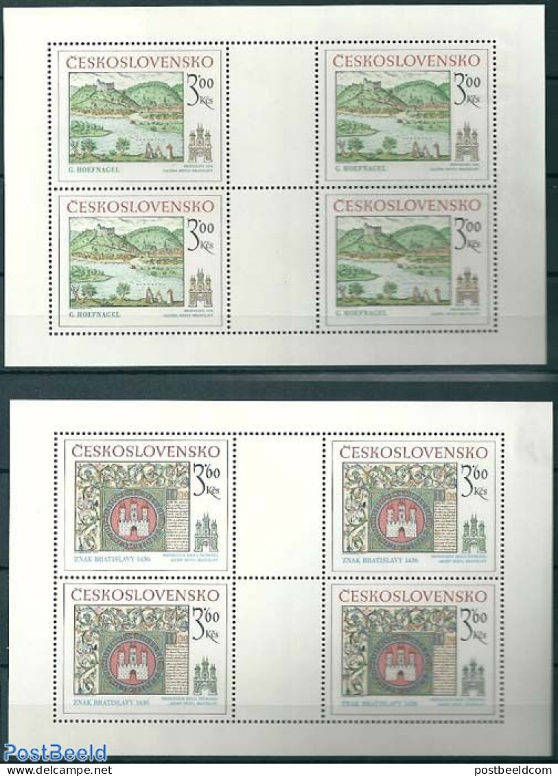 Czechoslovkia 1977 Bratislava Burg 2 M/ss, Mint NH, Art - Books - Castles & Fortifications - Altri & Non Classificati