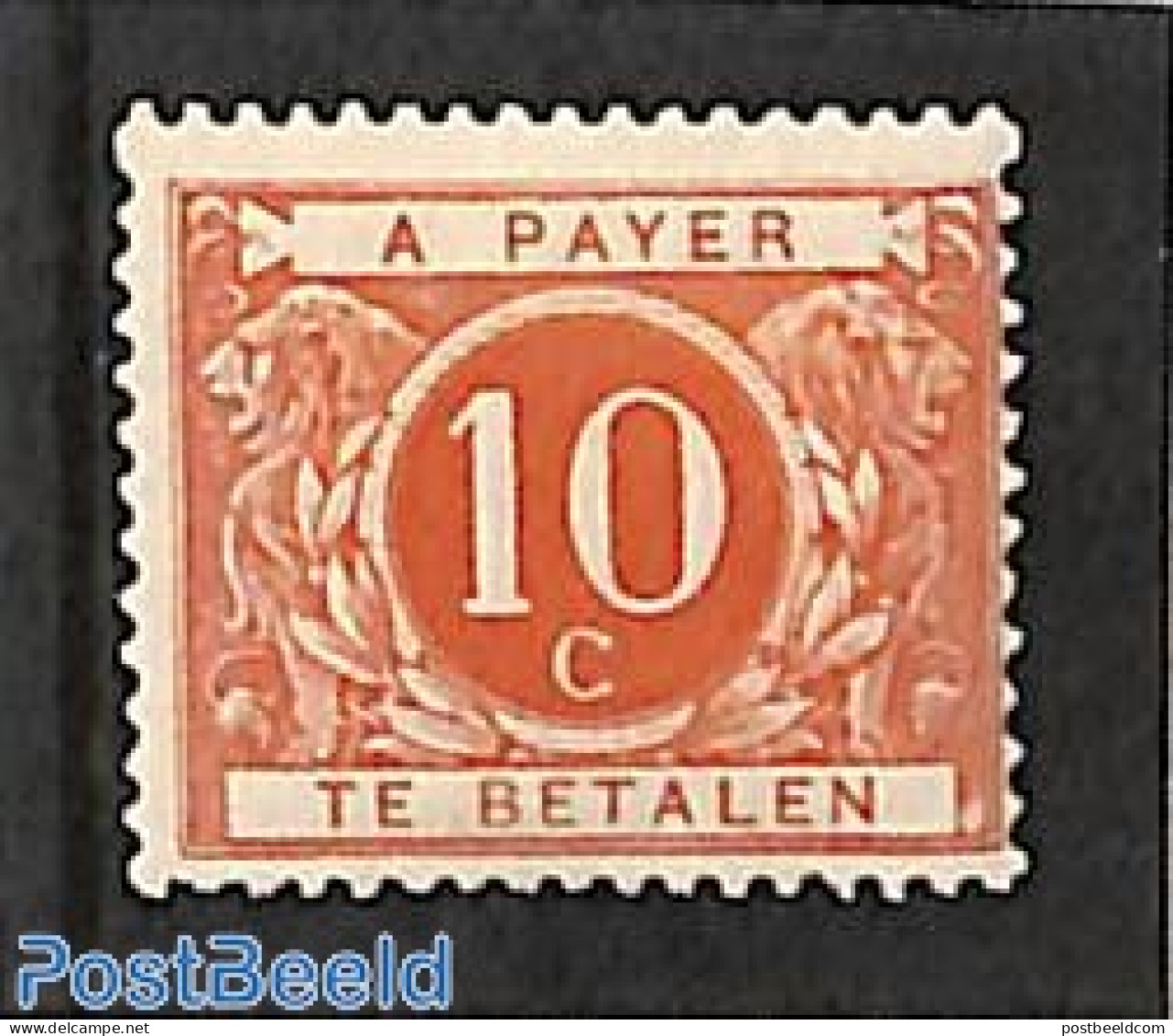 Belgium 1895 10c, Postage Due, Stamp Out Of Set, Unused (hinged) - Andere & Zonder Classificatie