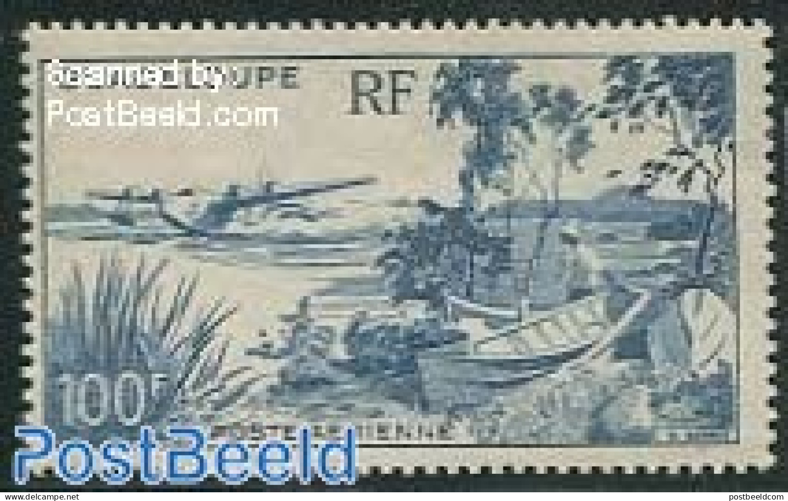 Guadeloupe 1947 100F, Stamp Out Of Set, Mint NH, Transport - Aircraft & Aviation - Ships And Boats - Neufs