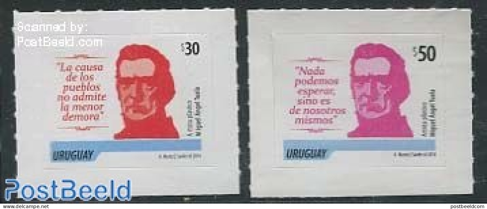 Uruguay 2014 Definitives, Artigas 2v S-a, Mint NH - Uruguay
