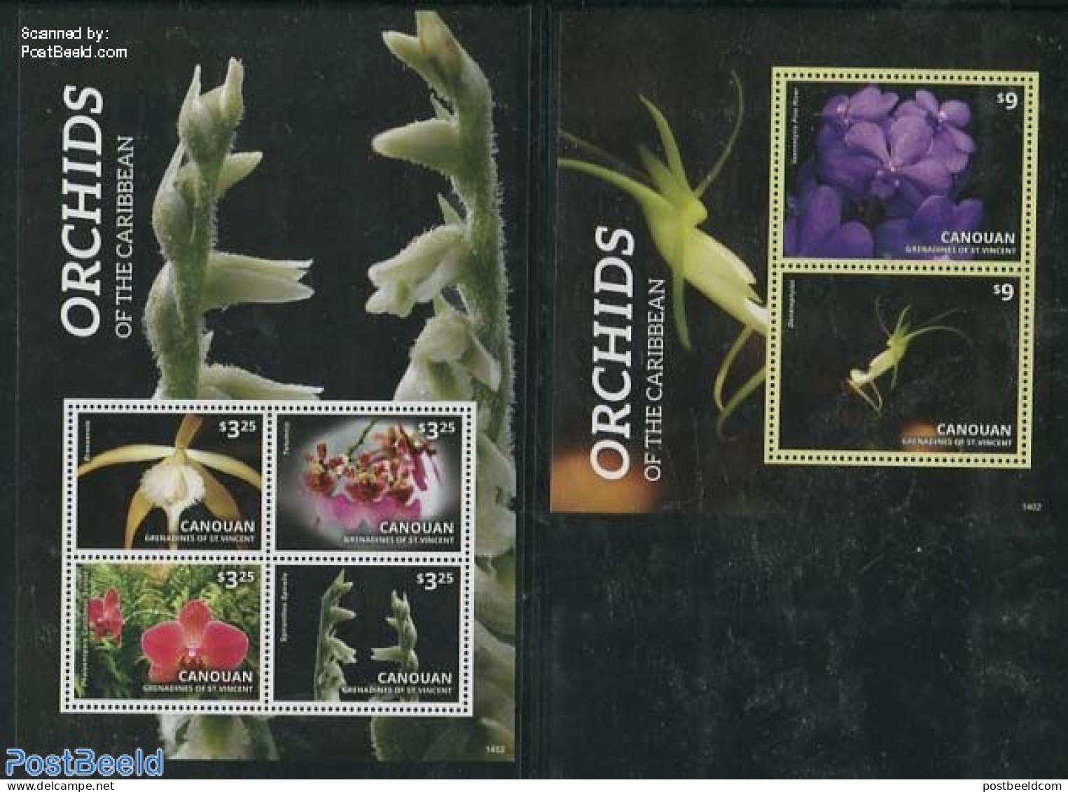 Saint Vincent & The Grenadines 2014 Canouan, Orchids 2 S/s, Mint NH, Nature - Flowers & Plants - Orchids - St.Vincent & Grenadines