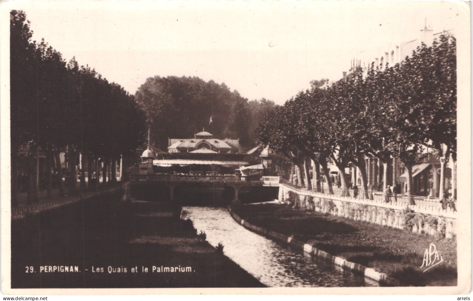 FR66 PERPIGNAN - Phototypie Tarnaise Poux APA 29 Glacée - Les Quais Et Le Palmarium - Belle - Perpignan