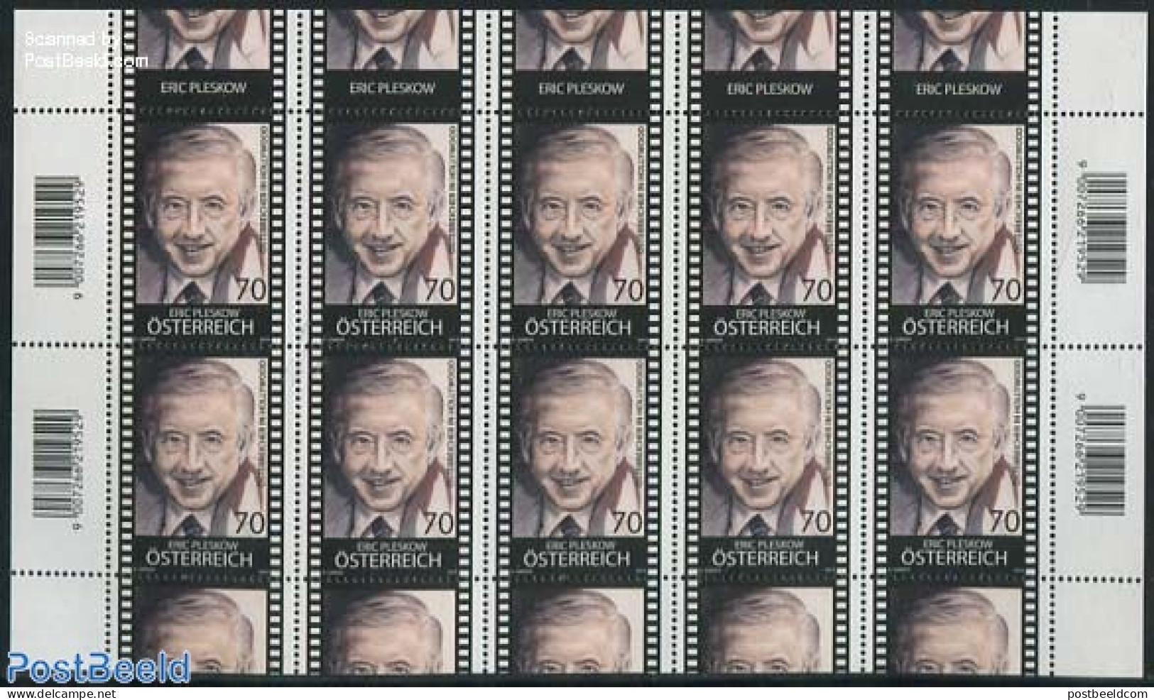 Austria 2014 Eric Pleskow M/s, Mint NH, Performance Art - Movie Stars - Unused Stamps