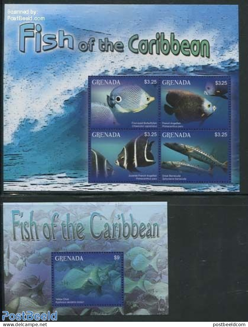 Grenada 2013 Fish Of The Caribbean 2 S/s, Mint NH, Nature - Fish - Fische