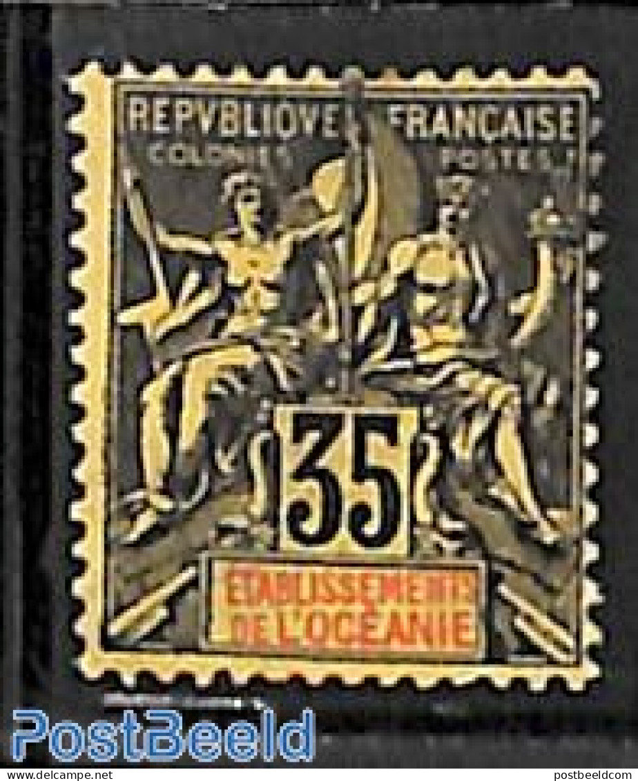 French Oceania 1900 35c, Stamp Out Of Set, Unused (hinged) - Autres & Non Classés
