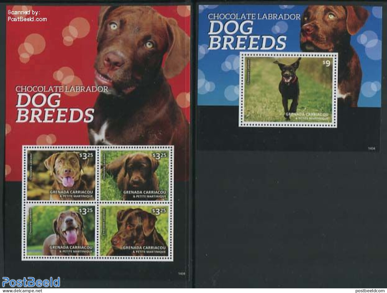 Grenada Grenadines 2014 Chocolate Labrador Dog Breeds 2 S/s, Mint NH, Nature - Dogs - Grenade (1974-...)