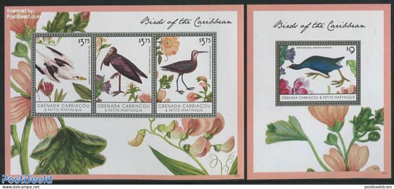 Grenada Grenadines 2013 Birds Of The Caribbean 2 S/s, Mint NH, Nature - Birds - Grenada (1974-...)