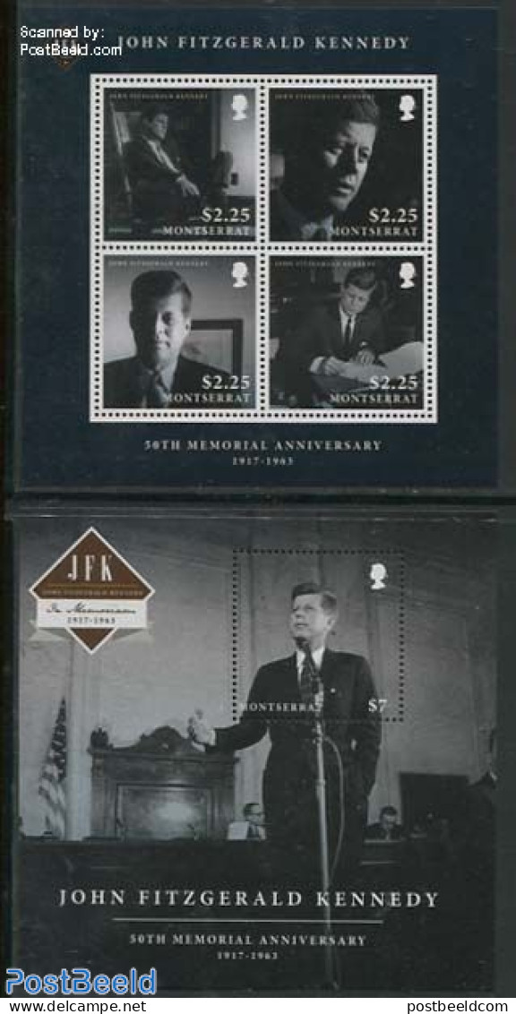 Montserrat 2013 J.F. Kennedy 2 S/s, Mint NH, History - American Presidents - Politicians - Other & Unclassified