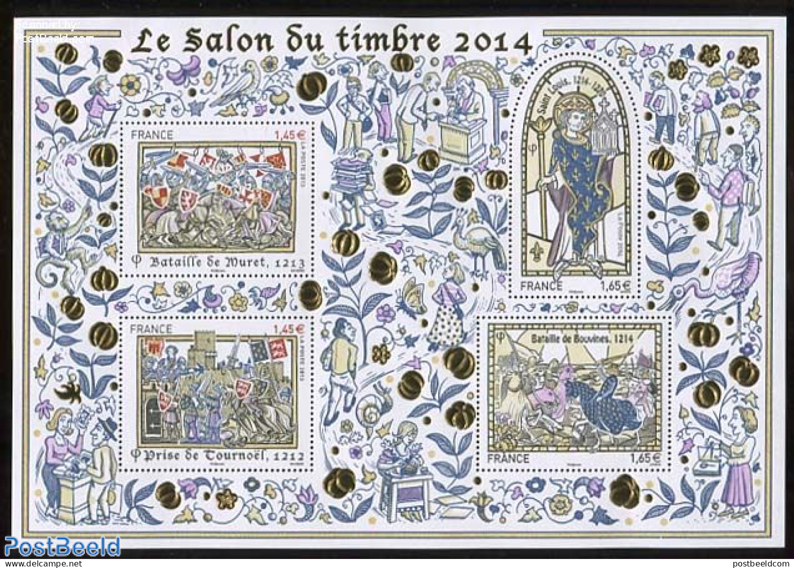 France 2014 Salon Du Timbre 4v M/s, Mint NH, History - Nature - History - Knights - Horses - Unused Stamps