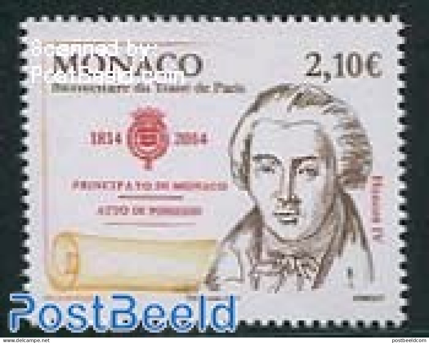 Monaco 2014 Trearty Of Paris 1714 1v, Mint NH, History - History - Unused Stamps