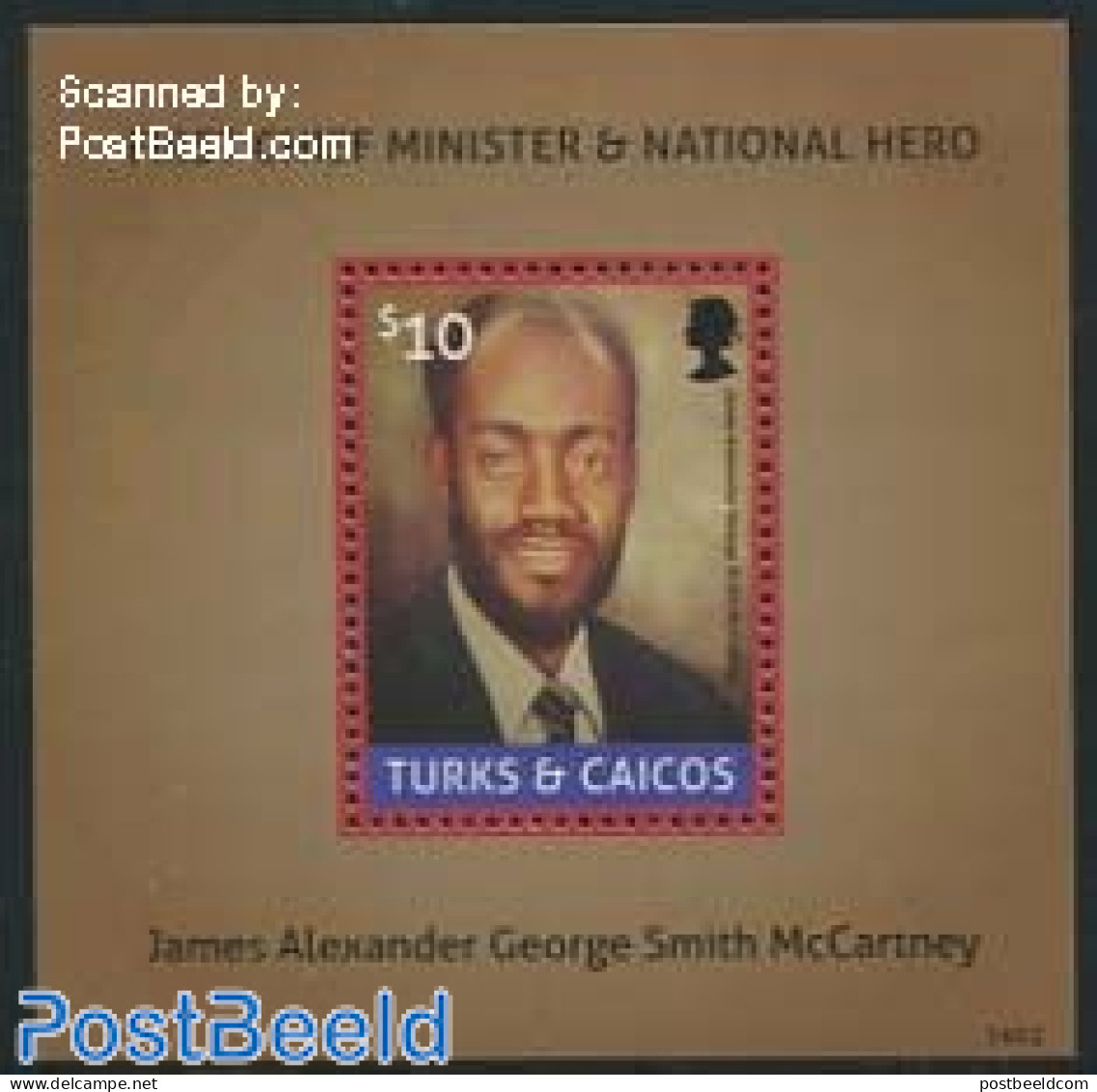 Turks And Caicos Islands 2014 J.A.G. Smith McCartney S/s, Mint NH, History - Politicians - Autres & Non Classés