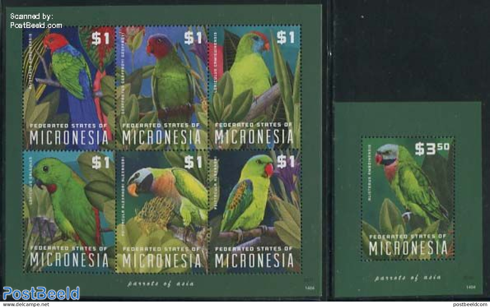 Micronesia 2014 Parrots 2 S/s, Mint NH, Nature - Birds - Parrots - Micronésie