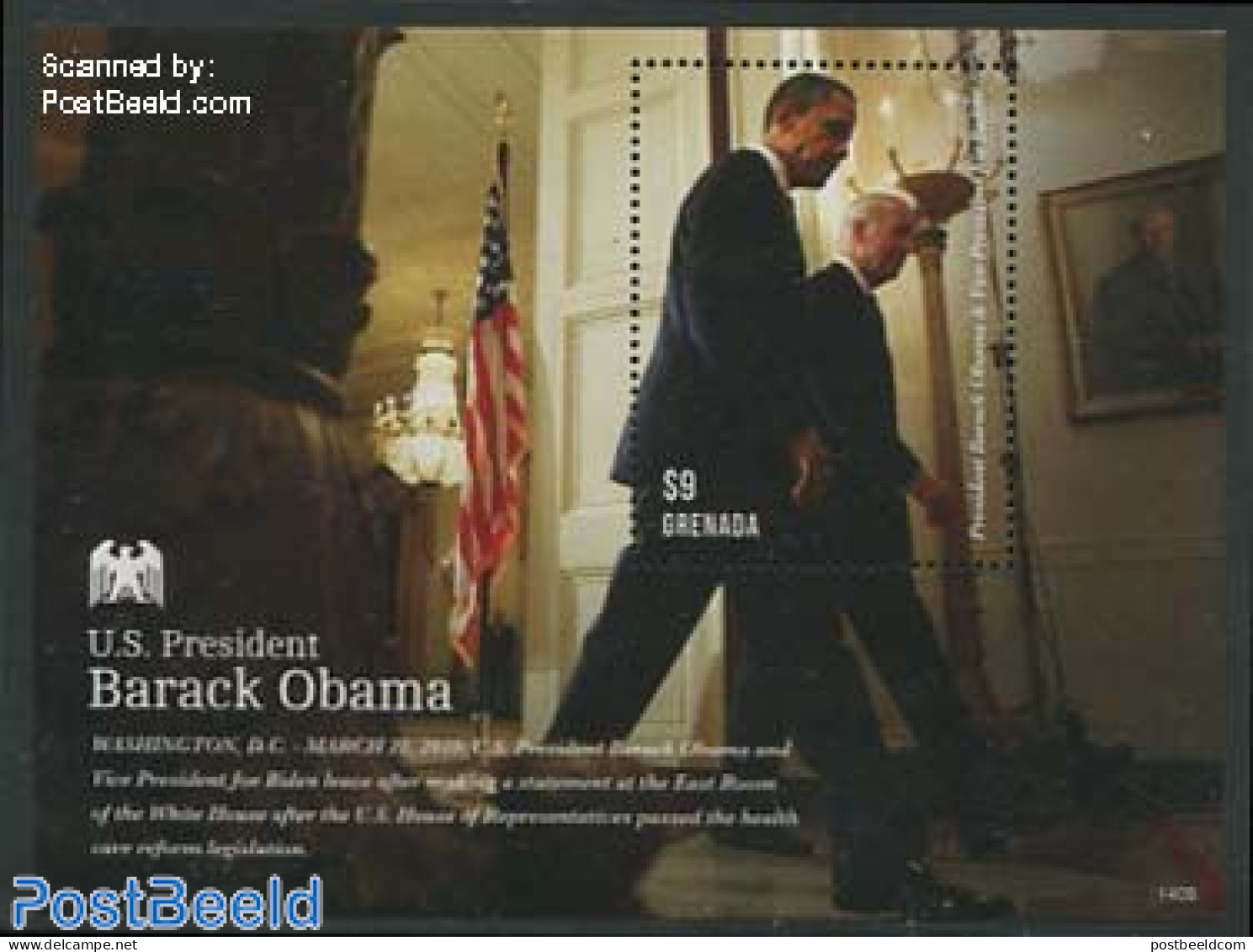 Grenada 2014 Barack Obama S/s, Mint NH, History - American Presidents - Politicians - Other & Unclassified