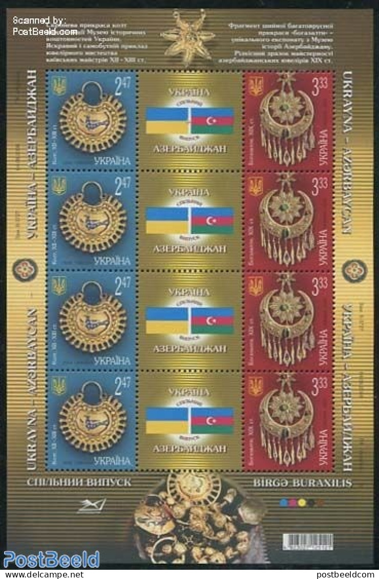 Ukraine 2008 Gold Jewellery M/s, Joint Issue Azerbaijan, Mint NH, Various - Joint Issues - Art - Art & Antique Objects - Emissions Communes