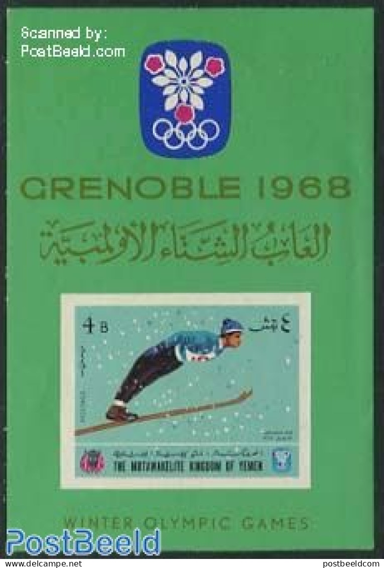 Yemen, Kingdom 1968 Olympic Winter Games S/s, Mint NH, Sport - Olympic Winter Games - Skiing - Ski