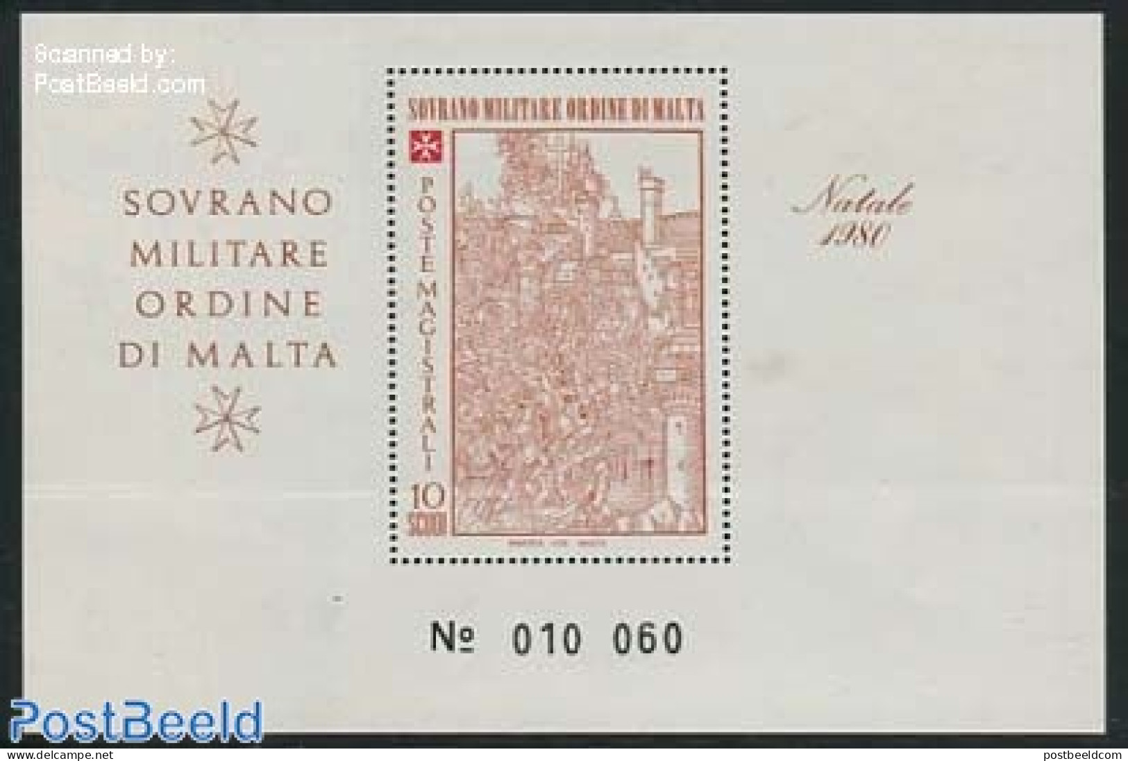 Sovereign Order Of Malta 1980 Rodi S/s, Mint NH - Autres & Non Classés