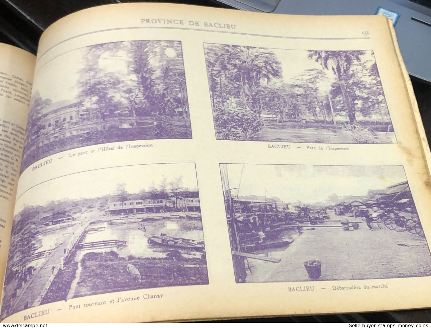 French book printed with 21 provinces and cities with images of southern Vietnam.French colonial period of Vietnam(LA CO