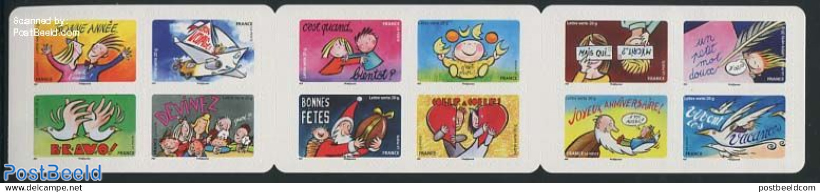 France 2014 Greeting Stamps 12v S-a In Booklet, Mint NH, Various - Stamp Booklets - Greetings & Wishing Stamps - Unused Stamps