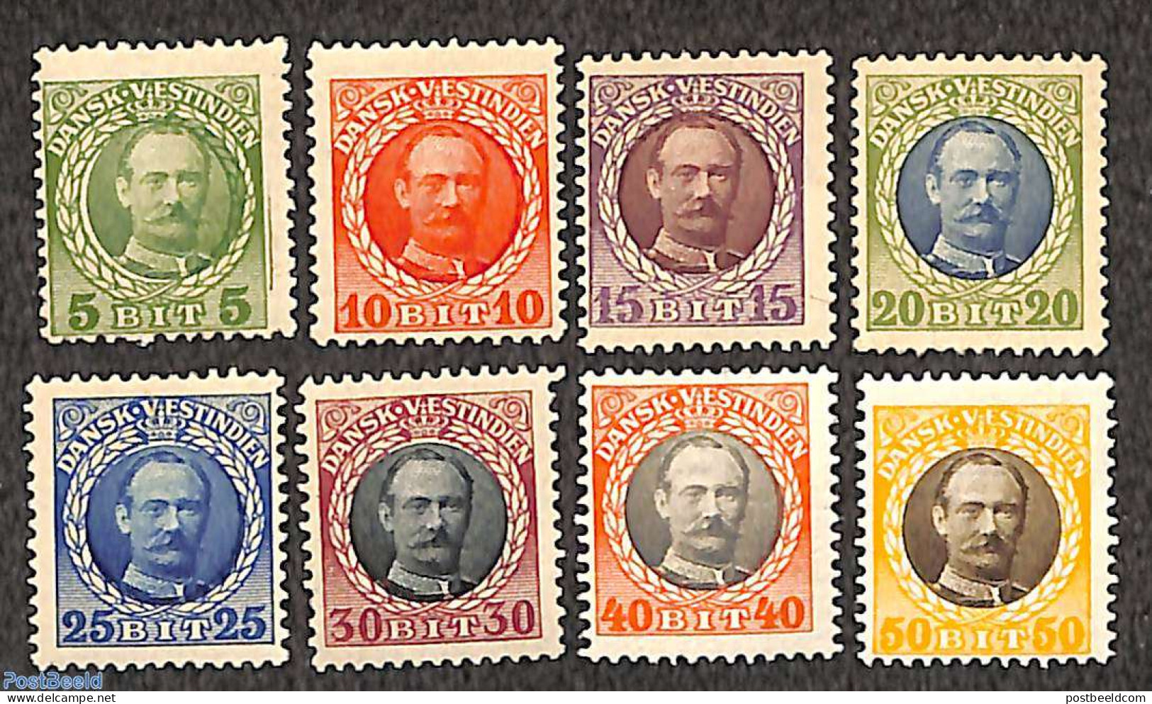 Danish West Indies 1907 Definitives 8v, Unused (hinged) - Danemark (Antilles)