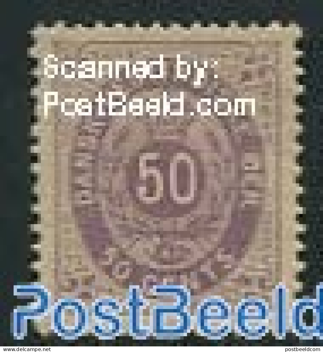 Danish West Indies 1876 50c, Violet, Stamp Out Of Set, Unused (hinged) - Danemark (Antilles)