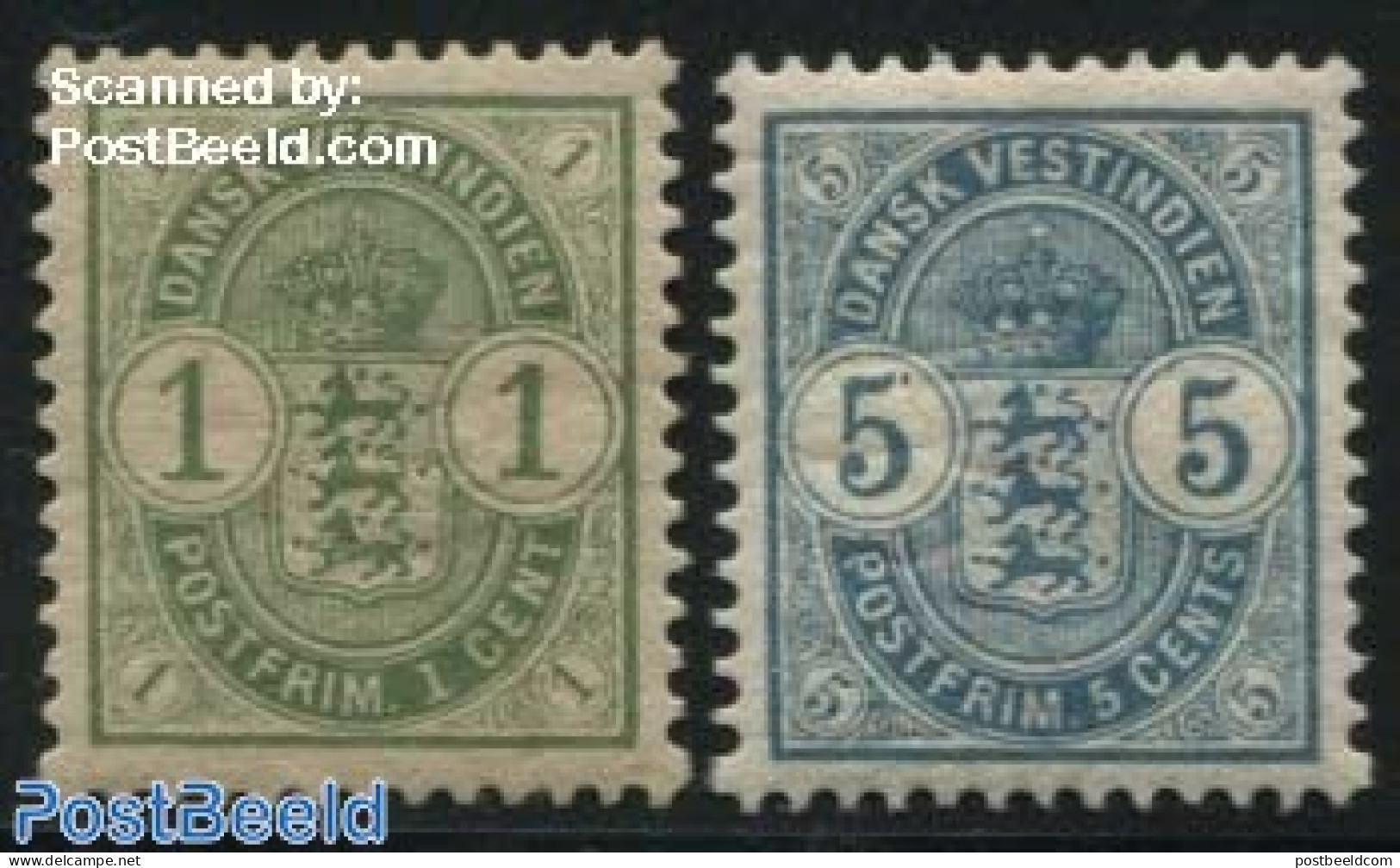 Danish West Indies 1900 Definitives 2v, Unused (hinged) - Danimarca (Antille)