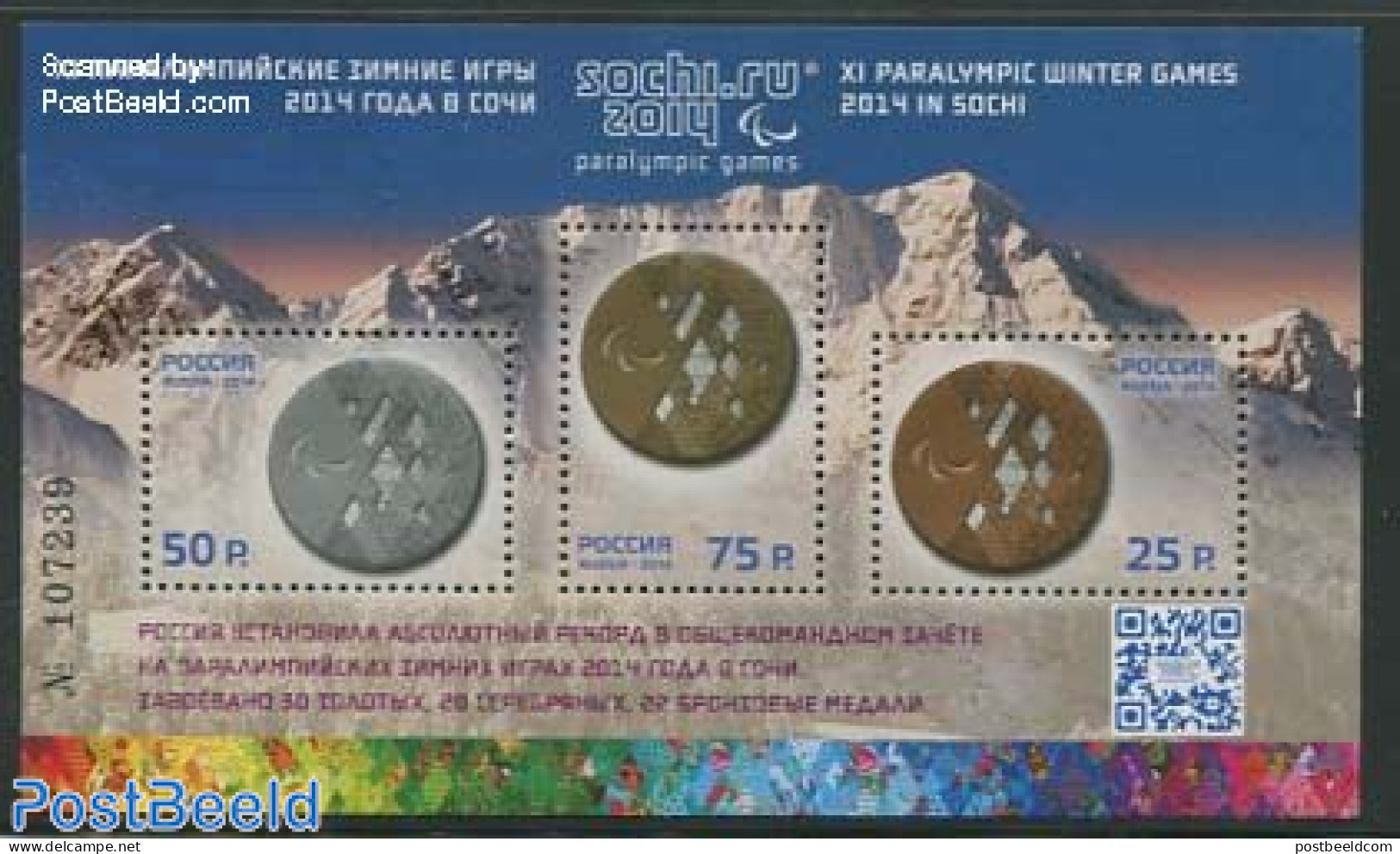 Russia 2014 Paralympics Sochi Overprinted S/s, Mint NH, Health - Sport - Disabled Persons - Olympic Winter Games - Handicaps