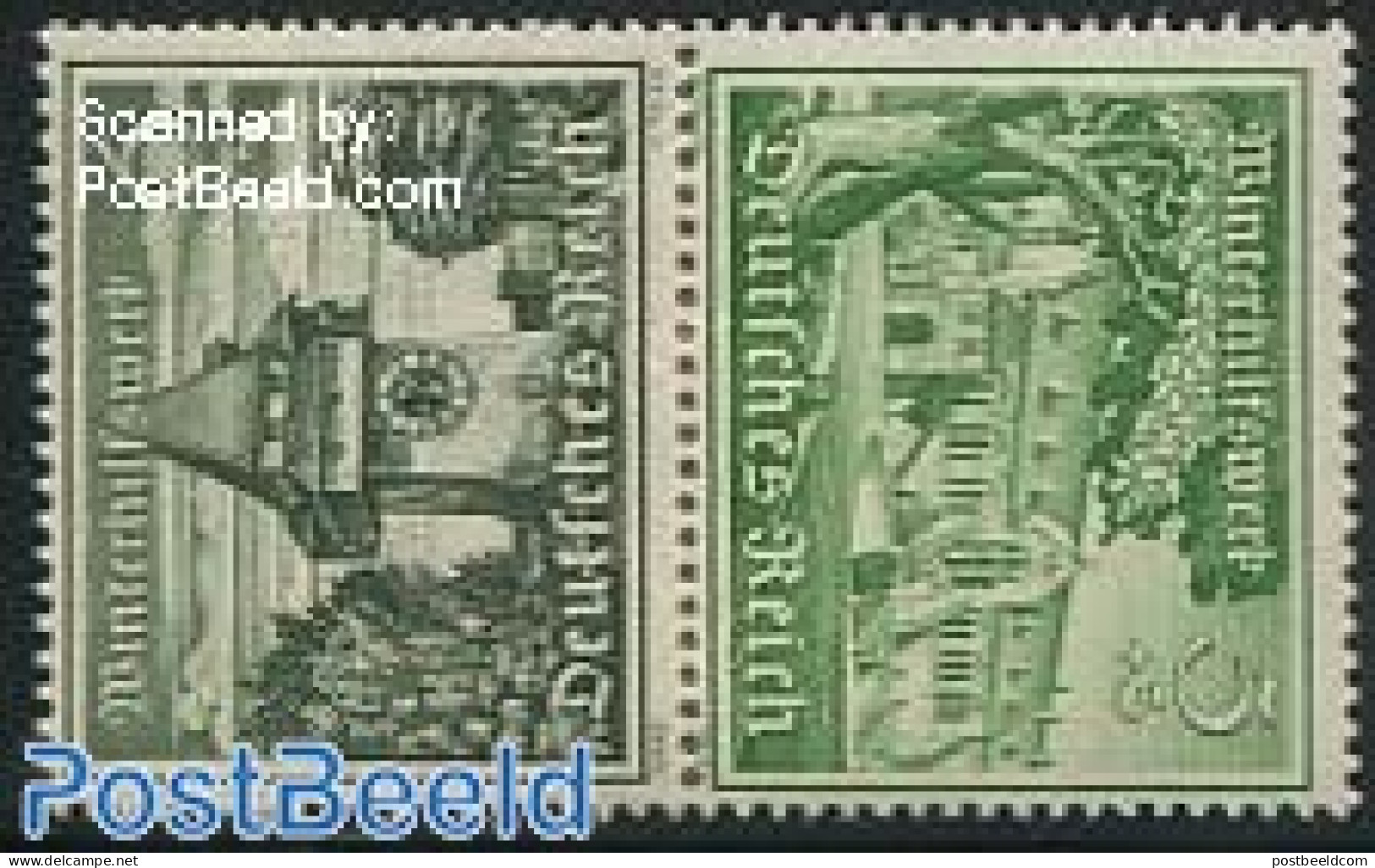 Germany, Empire 1939 6Pf+5Pf Tete-beche Pair From Booklet, Mint NH - Neufs