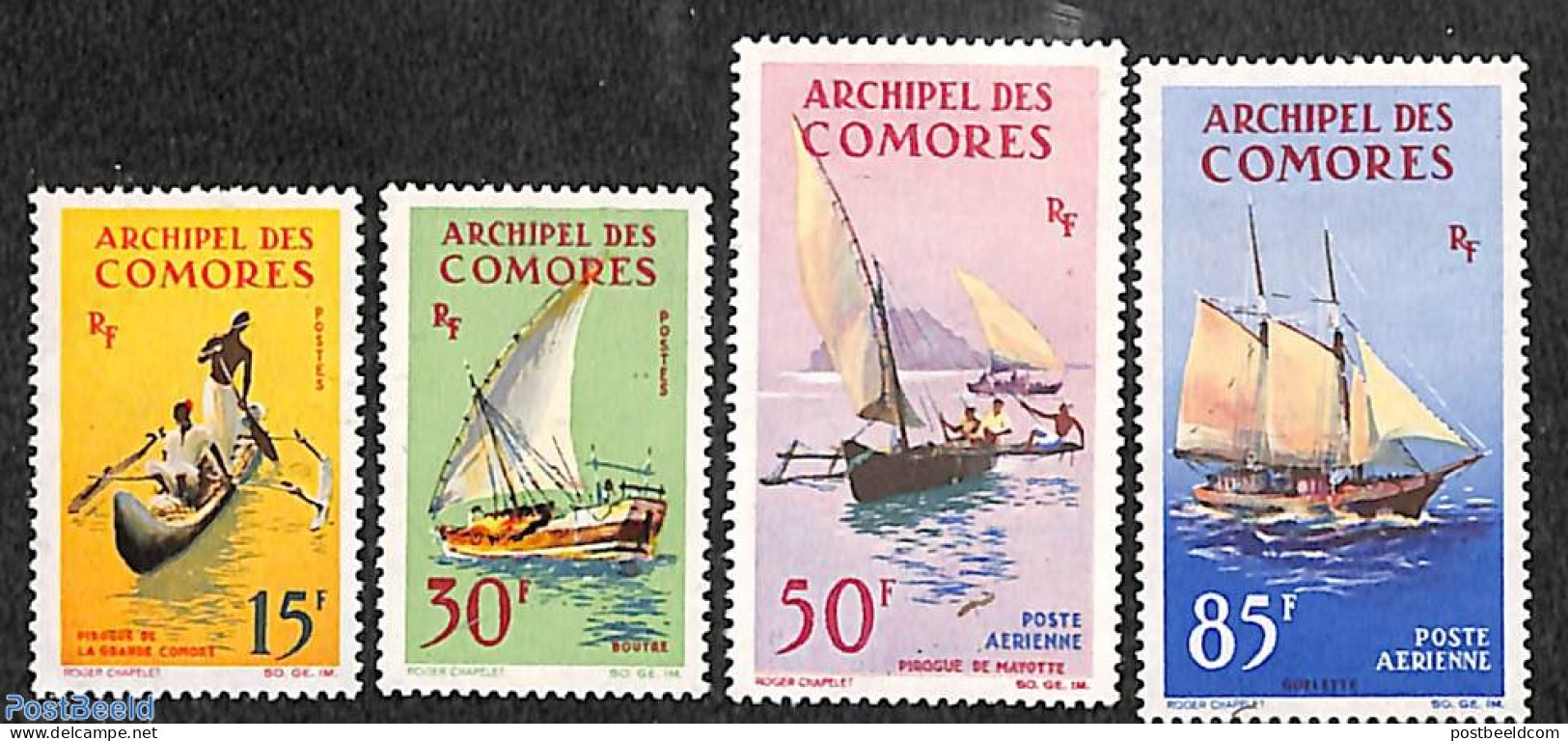 Comoros 1964 Local Ships 4v, Unused (hinged), Transport - Ships And Boats - Bateaux