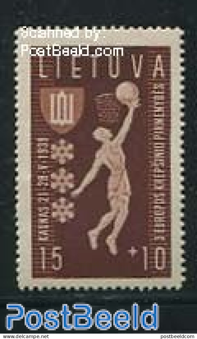 Lithuania 1939 15+10c, Stamp Out Of Set, Mint NH, Sport - Basketball - Sport (other And Mixed) - Basket-ball