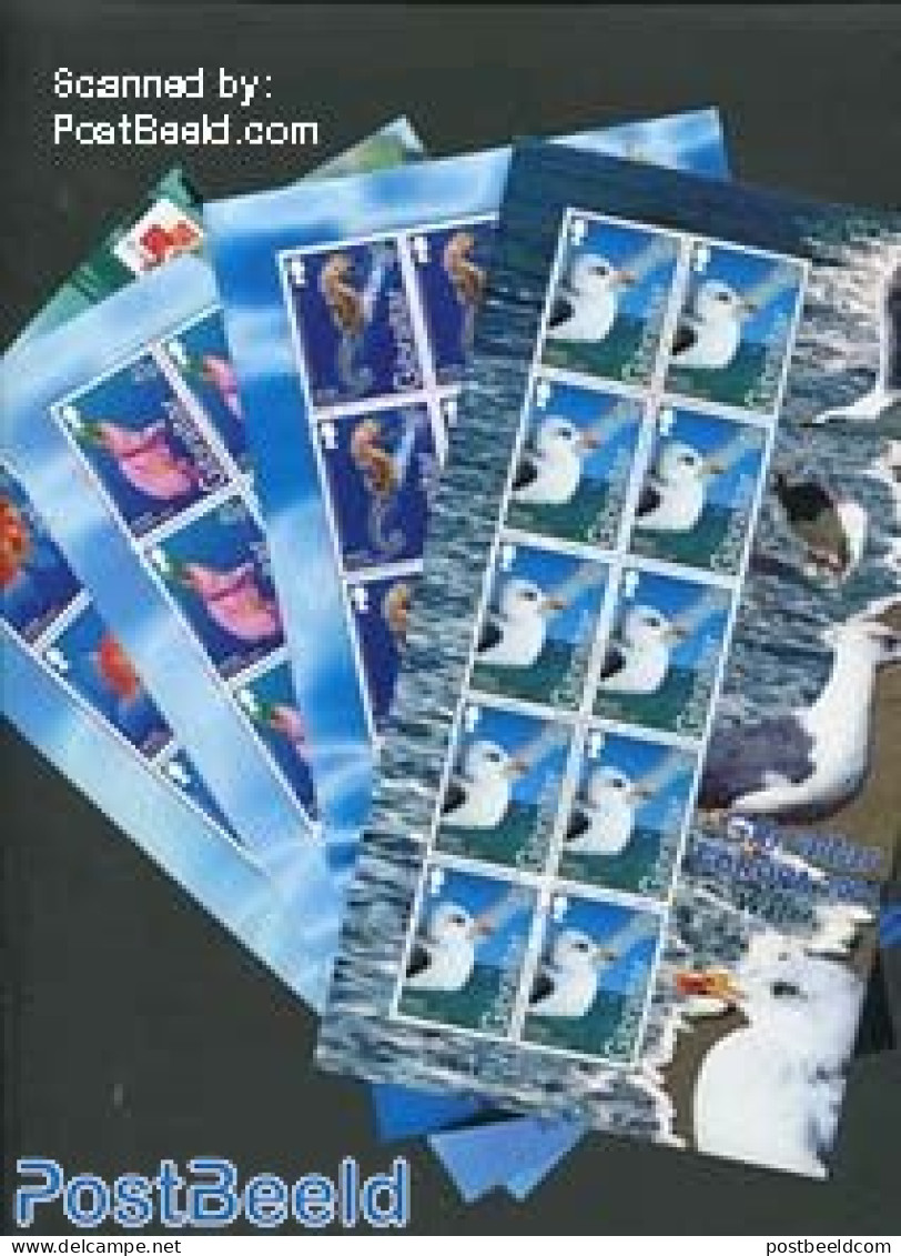 Gibraltar 2001 Europa, Water 4 M/s, Mint NH, History - Nature - Europa (cept) - Birds - Fish - Flowers & Plants - Fische