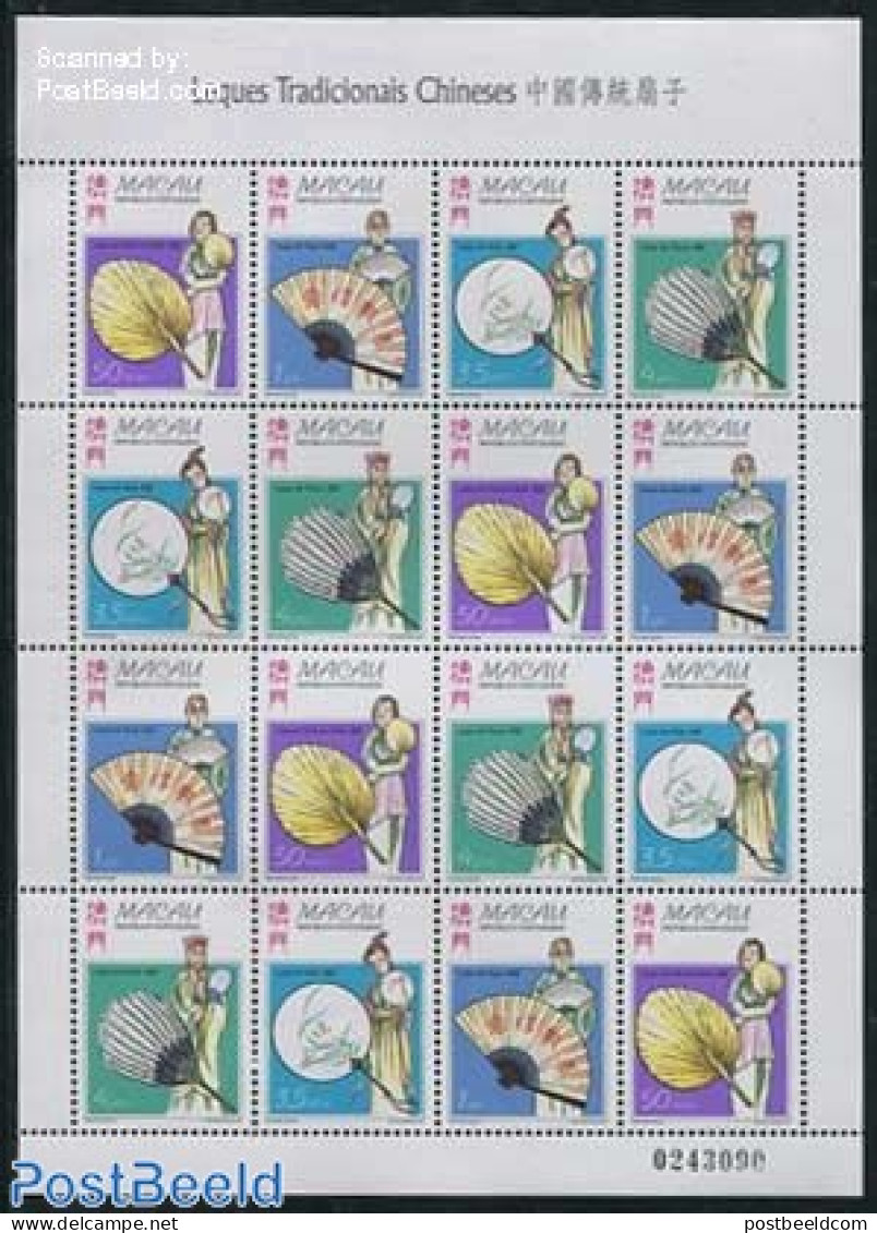 Macao 1997 Tradional Fans M/s, Mint NH, Art - Fans - Fashion - Unused Stamps